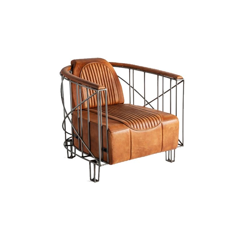 Butaca Sillon Estilo Industrial Piel y Acero  Serie Achaize