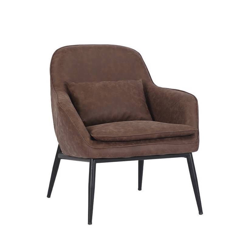 Butaca Sillon Moderna en Ecopiel y Patas Metal Detroyt
