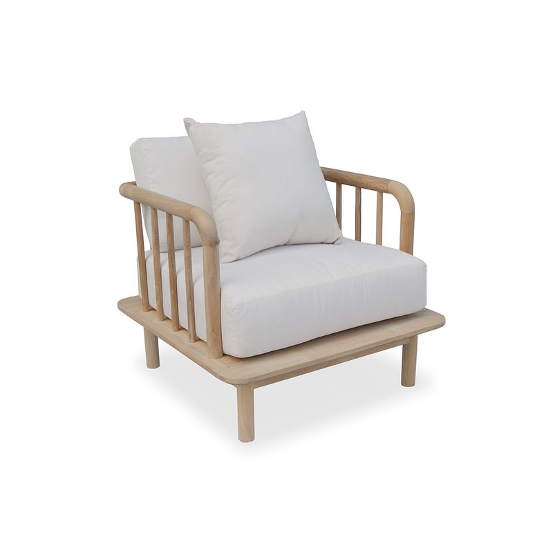 Butaca Teca Barrotes Asiento Respaldo Tapizado - Serie Ardey Butaca Teca Barrotes Asiento Respaldo Tapizado - Serie Ardey