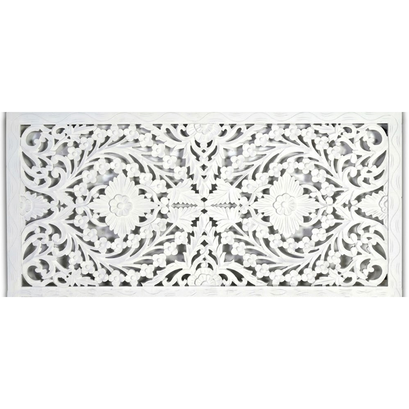 Cabecero Tallado Mandala Oriental de 160 Blanco - Serie Adebas