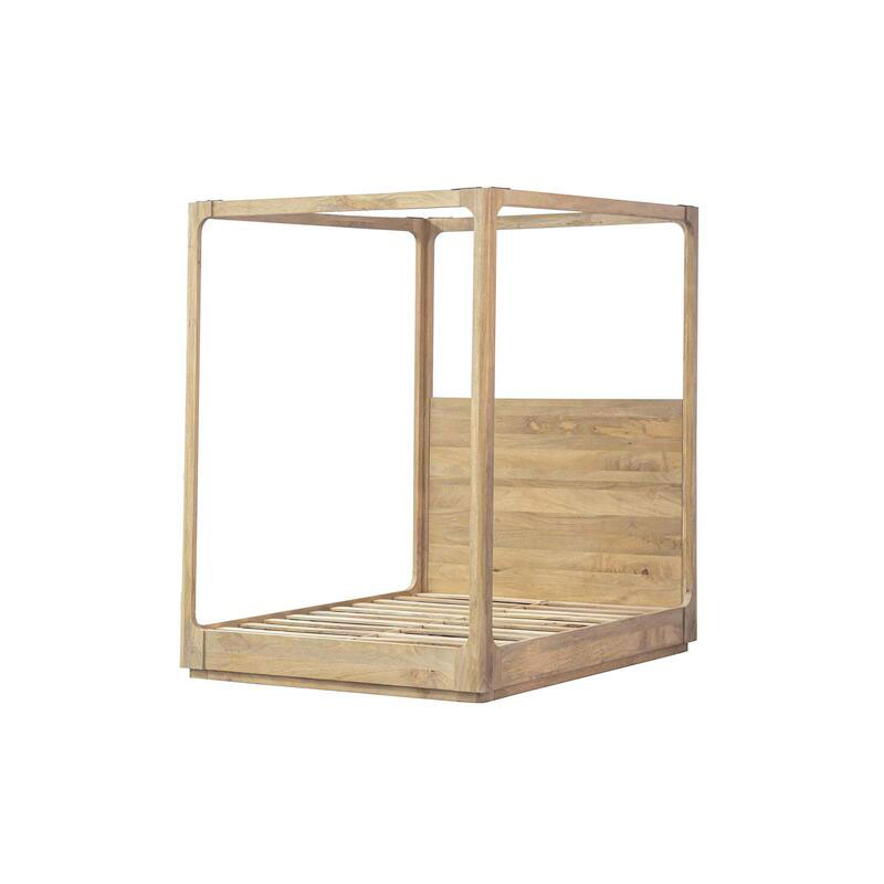 Cama Balinesa Colchon de 160 Madera Mango Natural Serie Felo