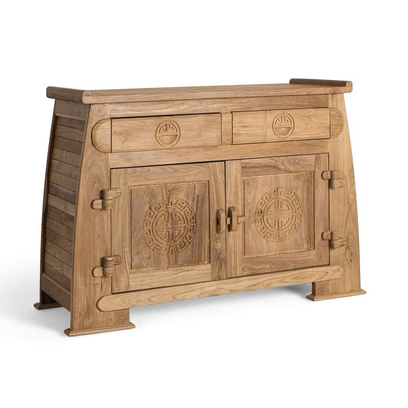 Comoda Aparador Rustica Tallada Madera Teca Natural Aness Comoda Aparador Rustica Tallada Madera Teca Natural Aness