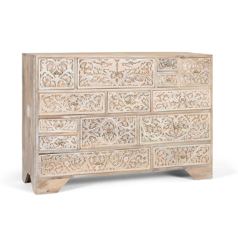 Comoda Blanco Decape 14 Cajones Talladas Decoradas Airoly