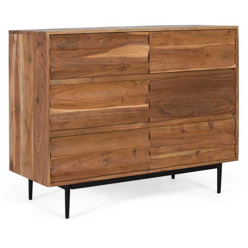 Comoda Dormitorio Industrial Acacia 6 Cajones - Serie Alicock Comoda Dormitorio Industrial Acacia 6 Cajones - Serie Alicock