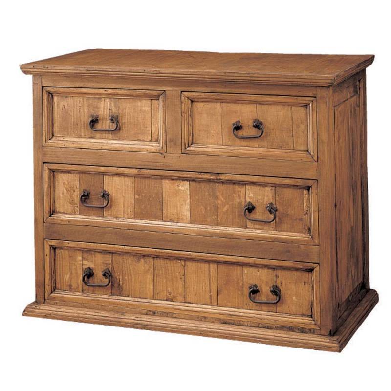 Comoda Rustica 4 Cajones Madera Maciza de Pino