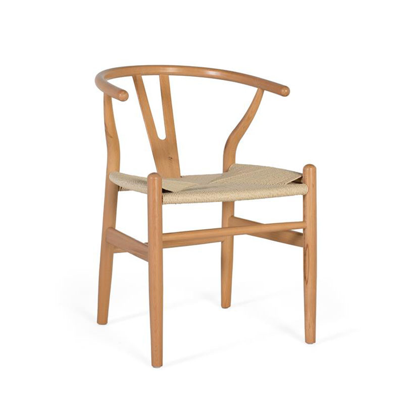 Conjunto 2 Sillas Actuales Madera Natural y Cuerda Asnara