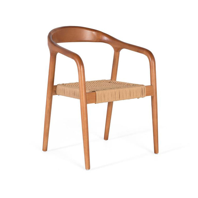 Conjunto 2 Sillones Madera Natural Asiento Cuerda Asnara