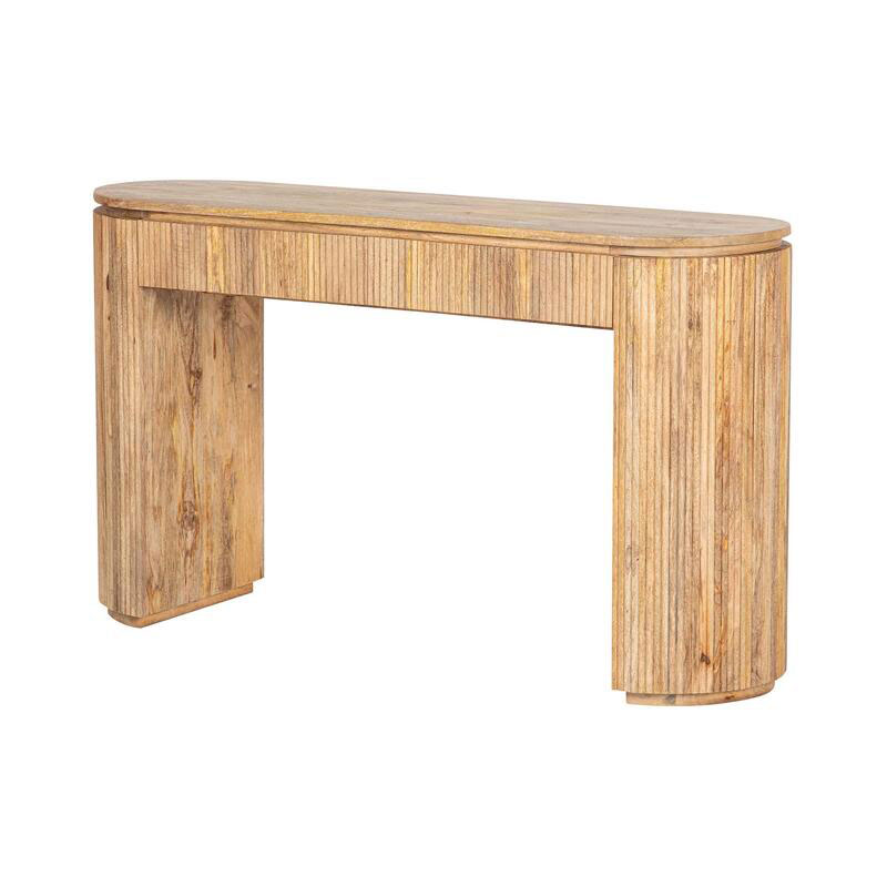 Consola Recibidor Oval Madera Mango Natural Serie Myra Consola Recibidor Oval Madera Mango Natural Serie Myra