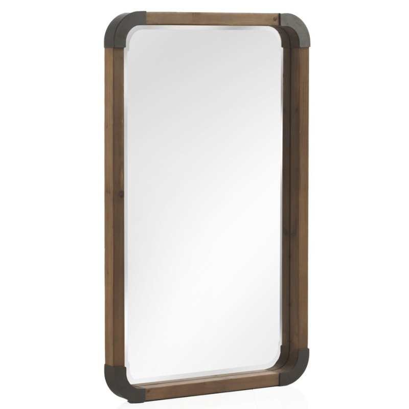 Espejo Industrial Madera Metal y Cristal Serie Albid Espejo Industrial Madera Metal y Cristal Serie Albid