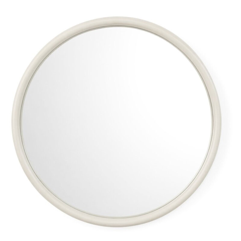 Espejo Redondo Madera 80 cm Color Beige - Serie Abrey Espejo Redondo Madera 80 cm Color Beige - Serie Abrey