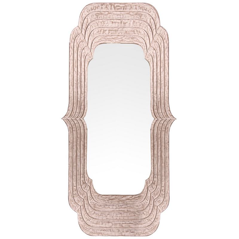 Espejo Rustico Tallado en Surcos Blanco Decape Serie Adelfo Espejo Rustico Tallado en Surcos Blanco Decape Serie Adelfo