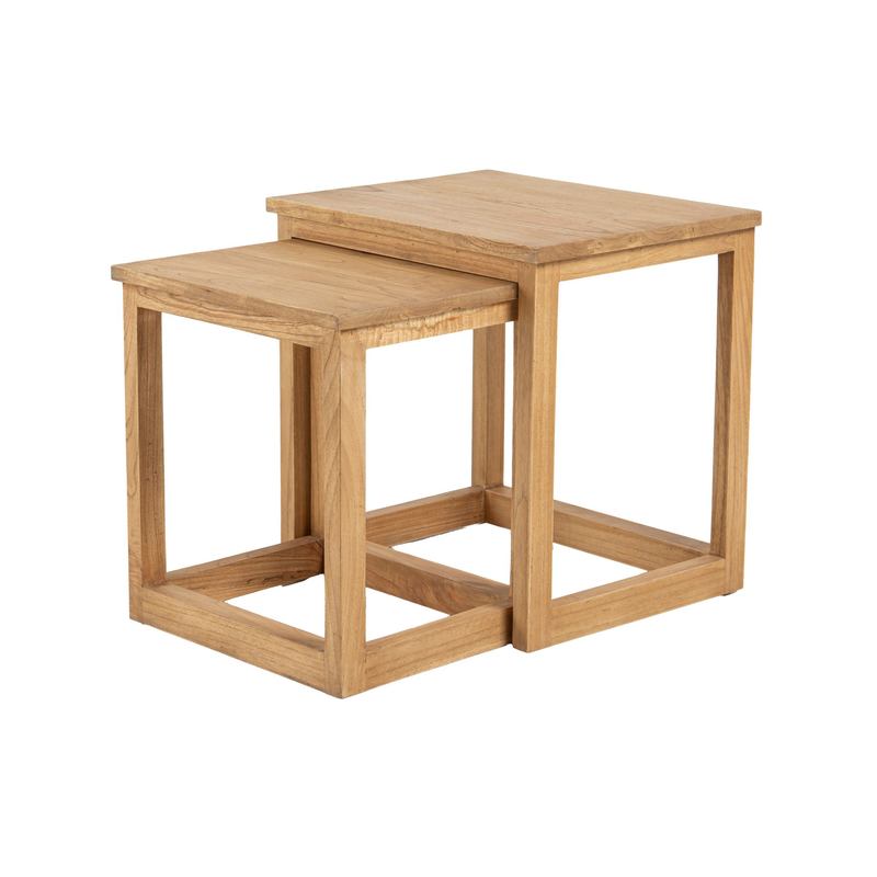 Juego de 2 Mesas Nido Rusticas Madera Mindi - Serie Apelby