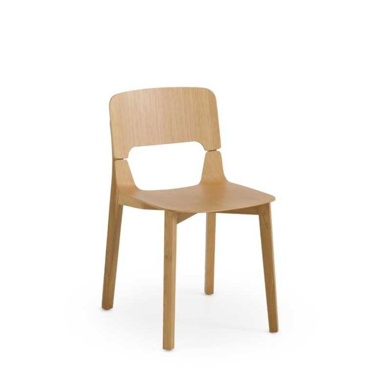 Juego de 4 Sillas Roble Diseño Actual - Serie Abial Juego de 4 Sillas Roble Diseño Actual - Serie Abial