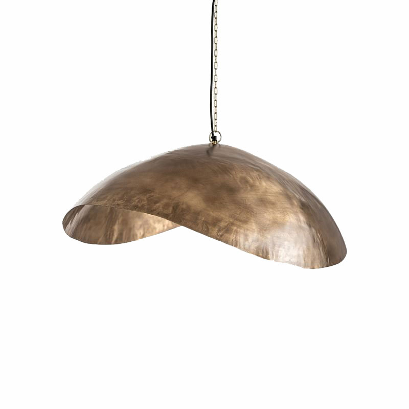 Lampara Colgante en Chapa Color Oro Ahumado Serie Abetast