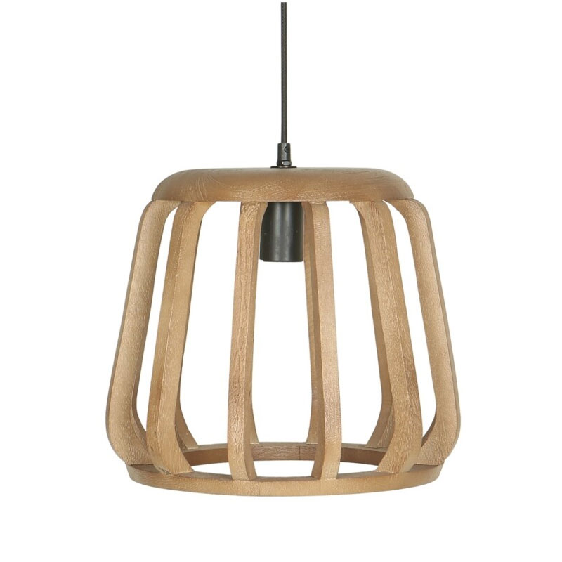 Lampara Colgante Pequeña Madera Color Toffe - Serie Aliquo