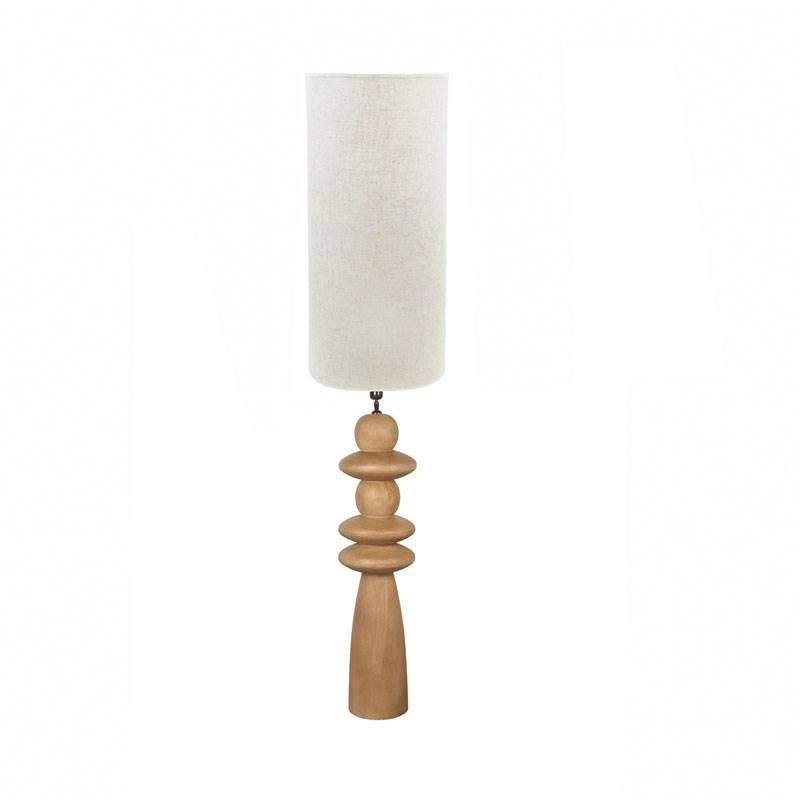Lampara de Pie Salon Rustica Madera Natural Toffe - Serie Aleot