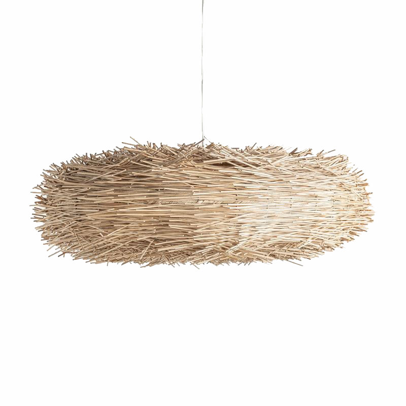 Lampara de Techo Formato Nido en Rattan Serie Abriatora