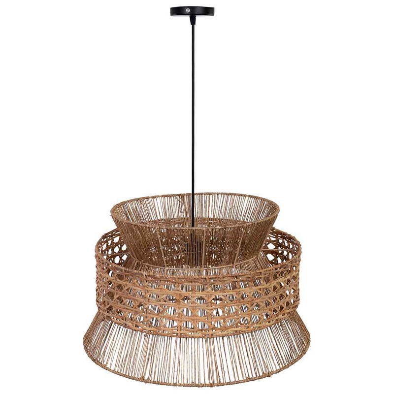 Lampara de Techo Rattan y Yute Rustica Serie Auier Lampara de Techo Rattan y Yute Rustica Serie Auier