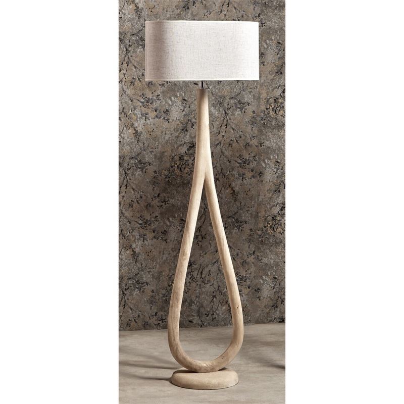 Lampara Pie Alta Madera Mango y Tulipa Serie Audoyer