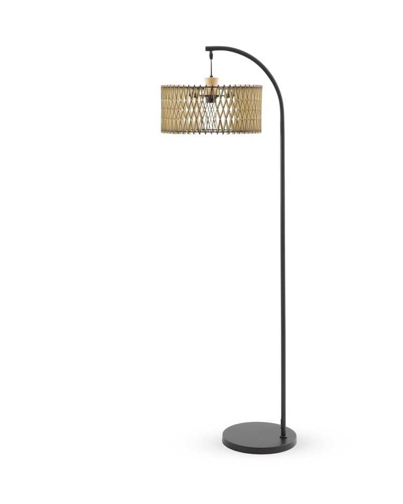 Lampara Pie Salon Actual Tulipa Madera Base Metal Aldat Lampara Pie Salon Actual Tulipa Madera Base Metal Aldat