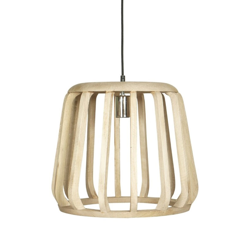 Lampara Techo Actual Mediana Madera Natural - Serie Aliquo