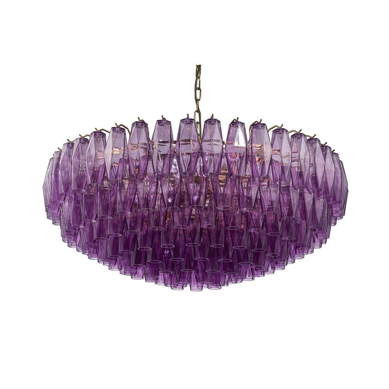 Lampara Techo Vintage Cristal Morado y Metal 90 cm Argaya