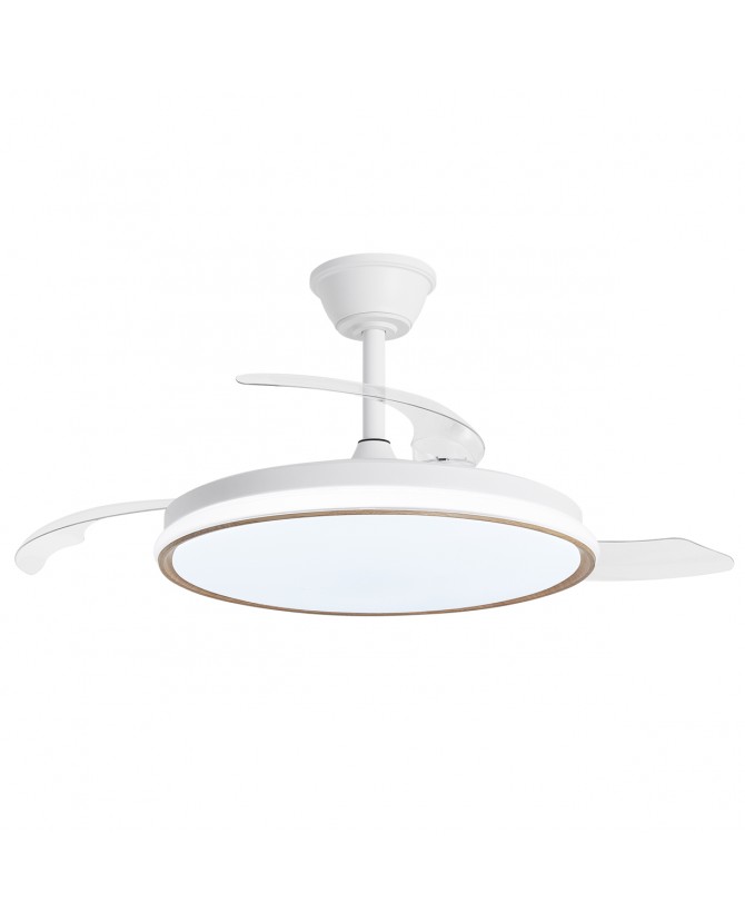 Lampara Ventilador de Techo Blanco Aro Madera Clara Dublin Lampara Ventilador de Techo Blanco Aro Madera Clara Dublin