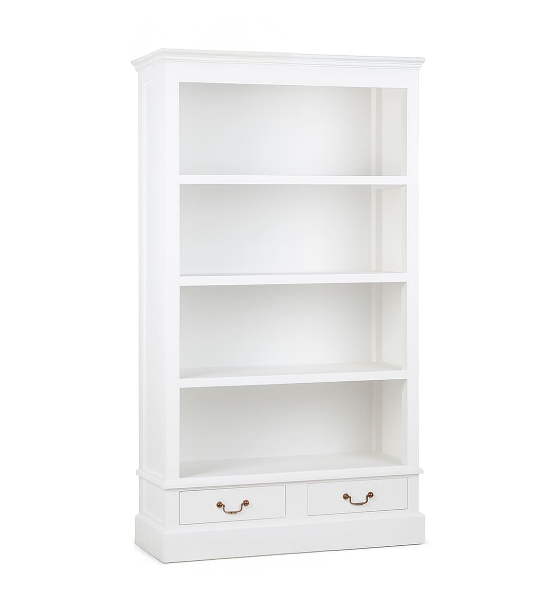 Libreria Clasica Alta 2 Cajones 3 Estantes Color Blanco Alner