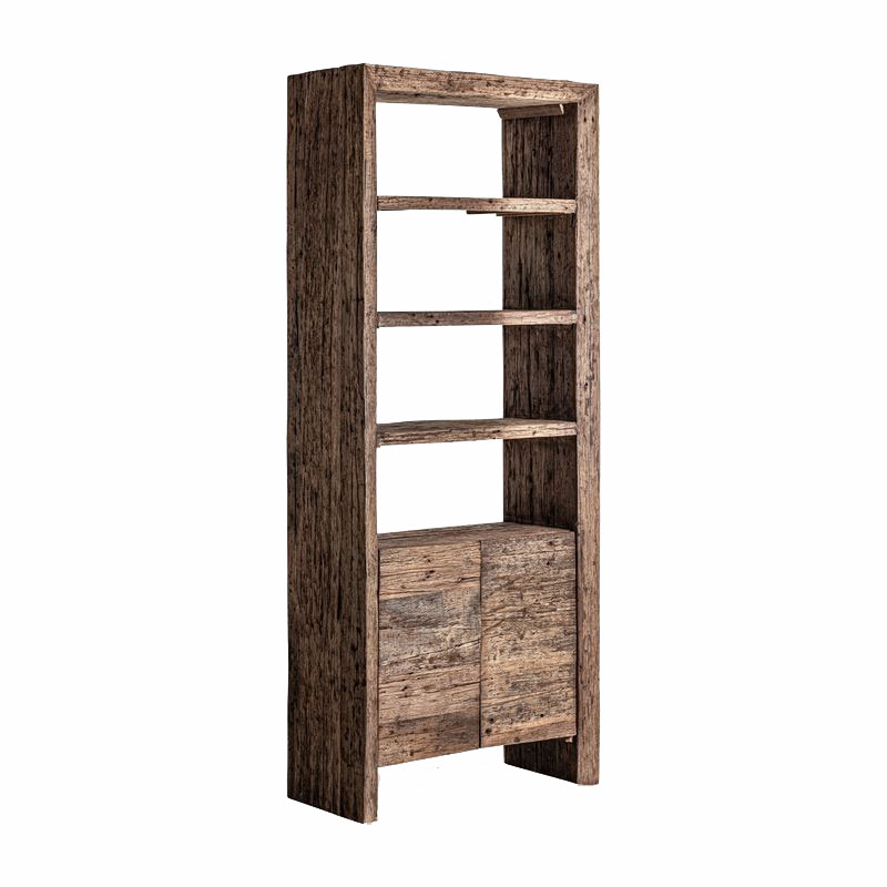 Libreria de Salon en Madera Rustica Reciclada Serie Samsun
