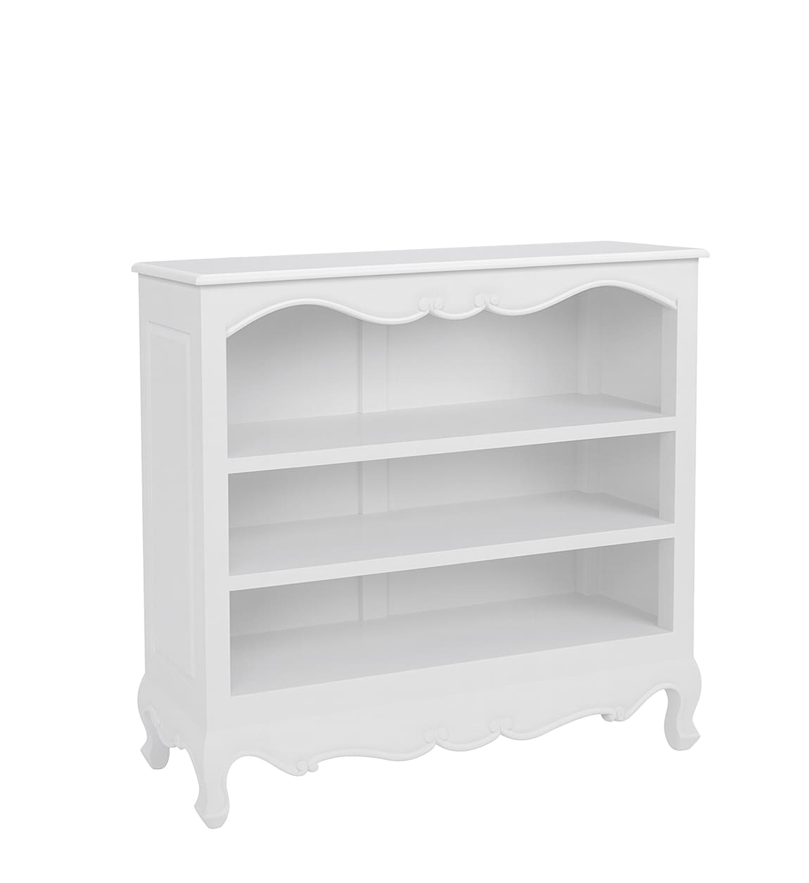 Librero Clasico Bajo 2 Estantes Color Blanco Serie Alner