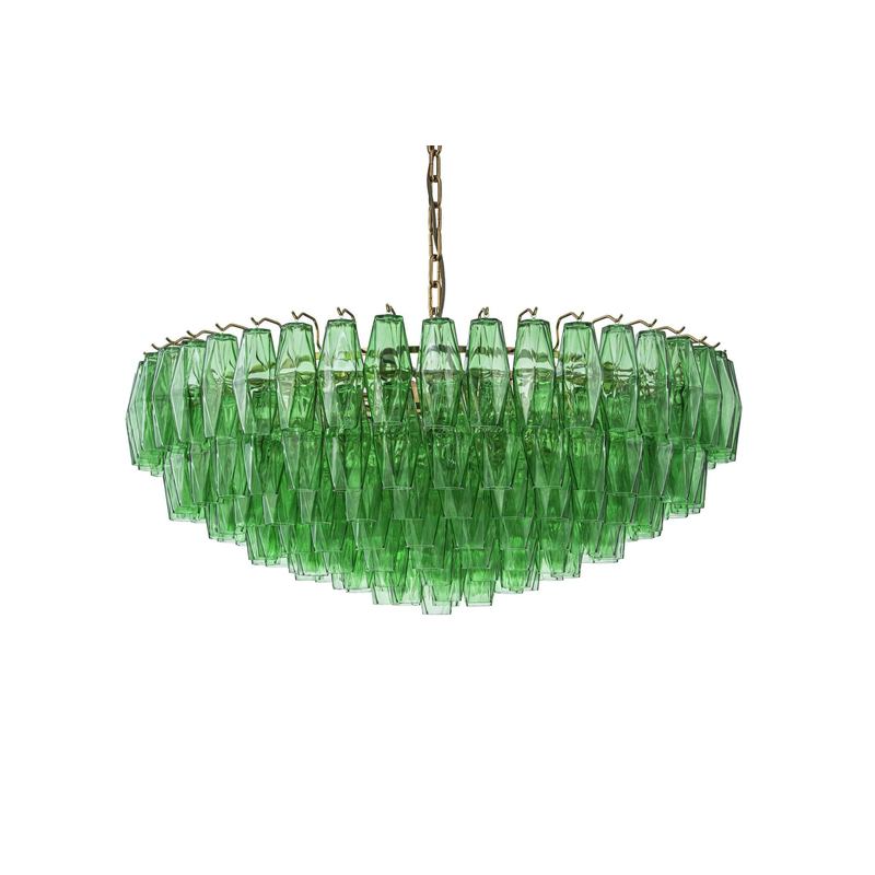 Lámpara de Techo Vintage Petalos Cristal Verde y Metal Argaya