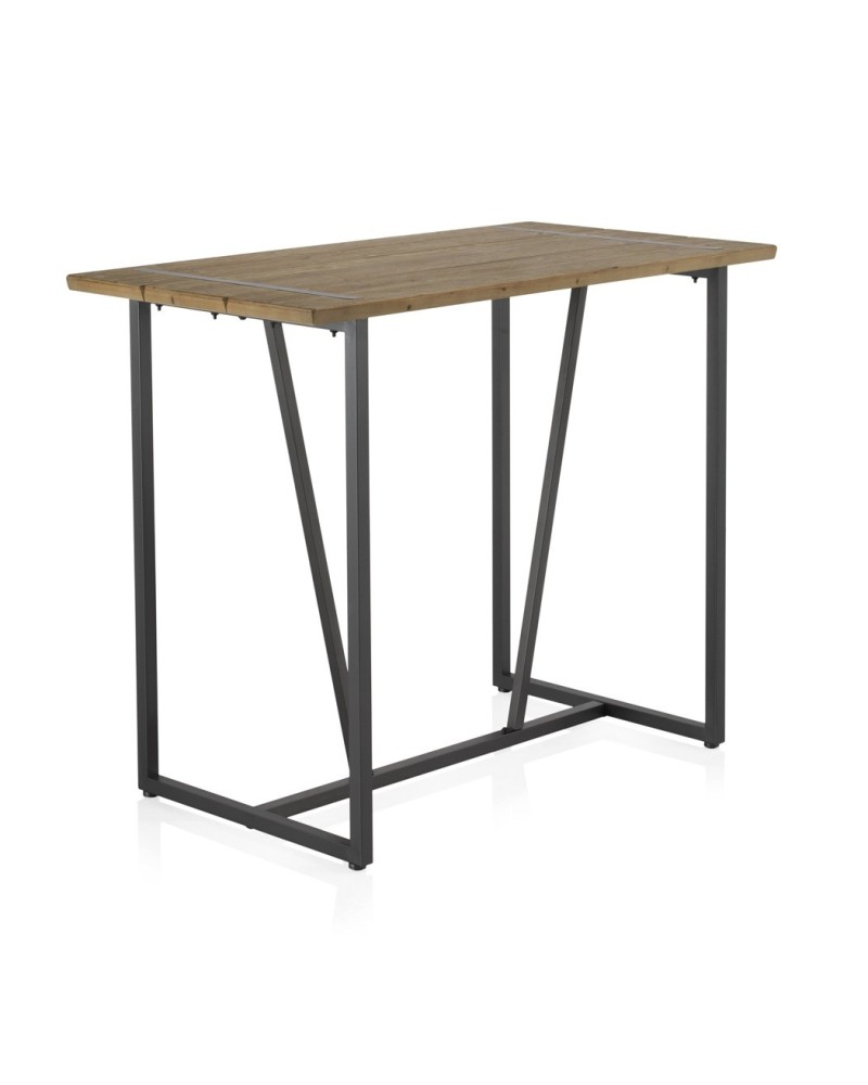 Mesa Alta Bar Madera y Acero Serie Ausquer