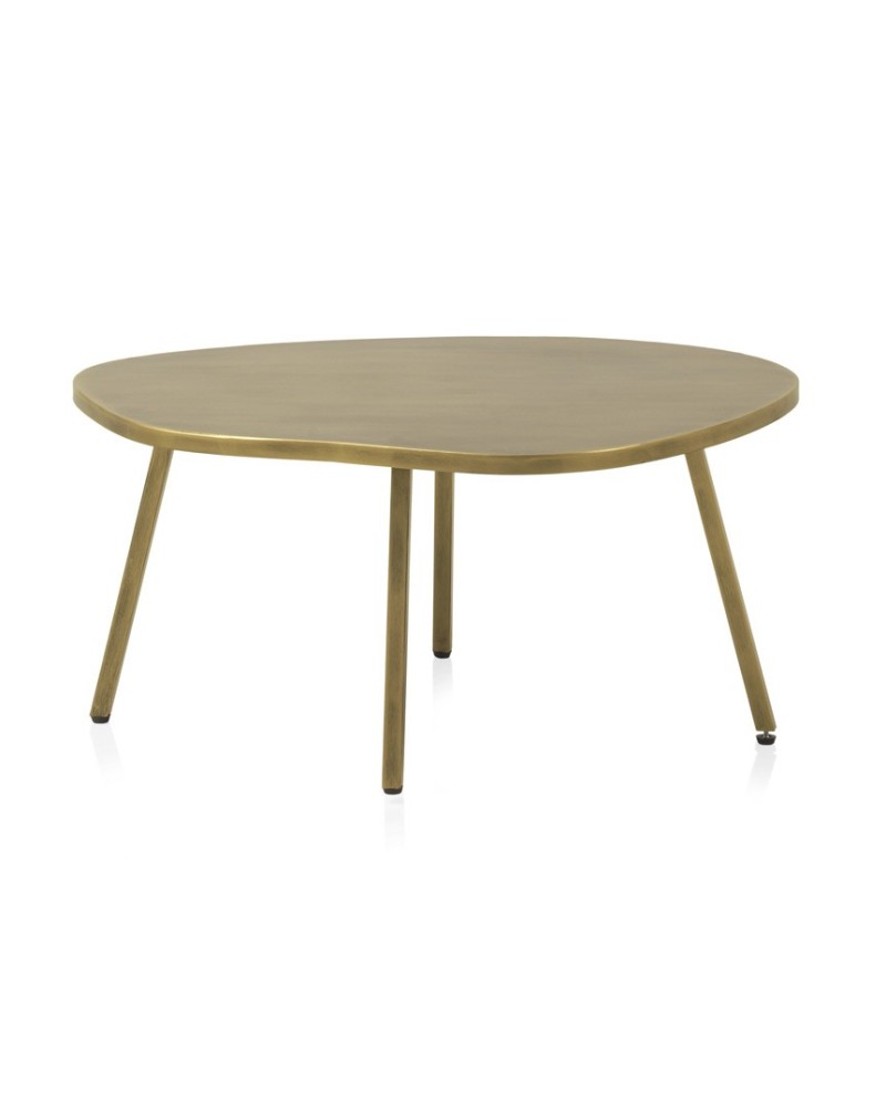 Mesa Auxiliar Metal Dorado Tablero Formas Serie Ateslast