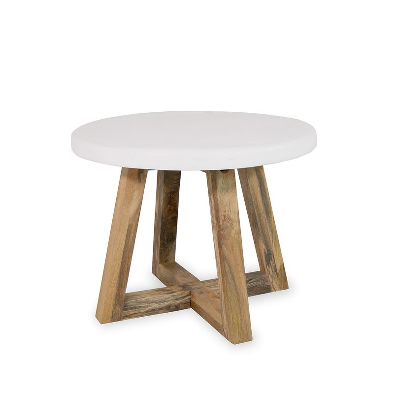 Mesa Auxiliar Redonda Bicolor Blanco Madera Mesa Auxiliar Redonda Bicolor Blanco Madera