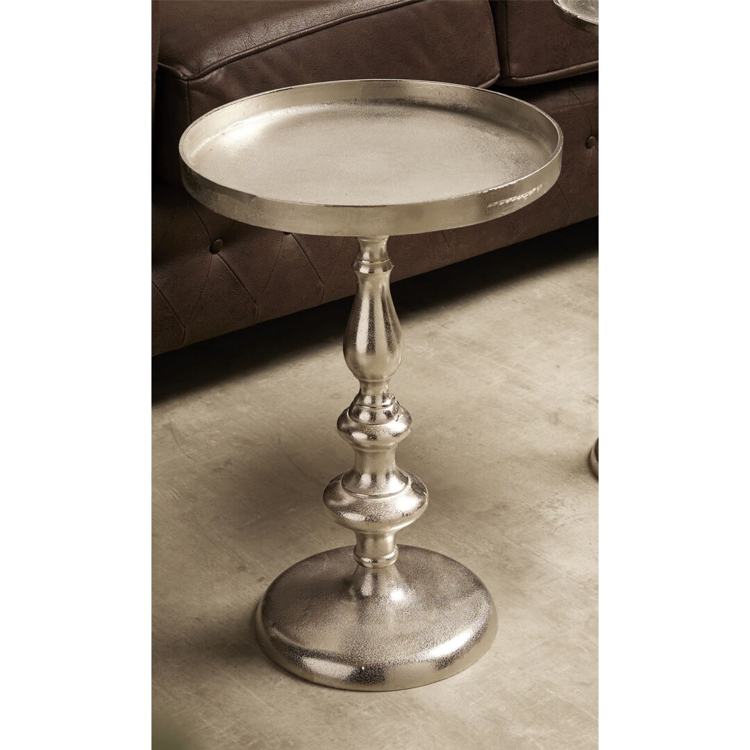 Mesa Auxiliar Redonda Clasica Aluminio Serie Razany
