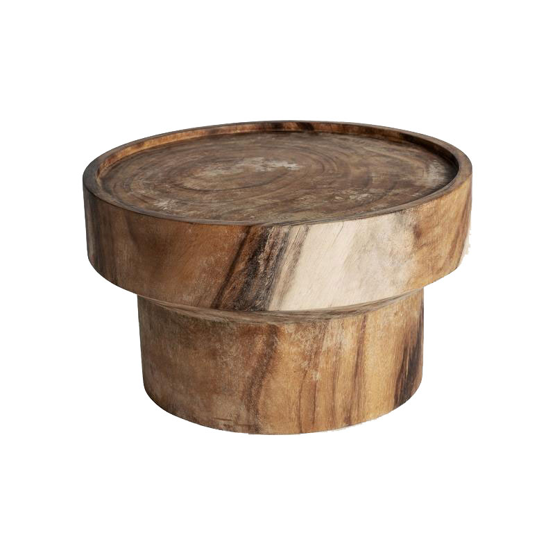 Mesa Auxiliar Redonda Madera de Suar Serie Tuxford