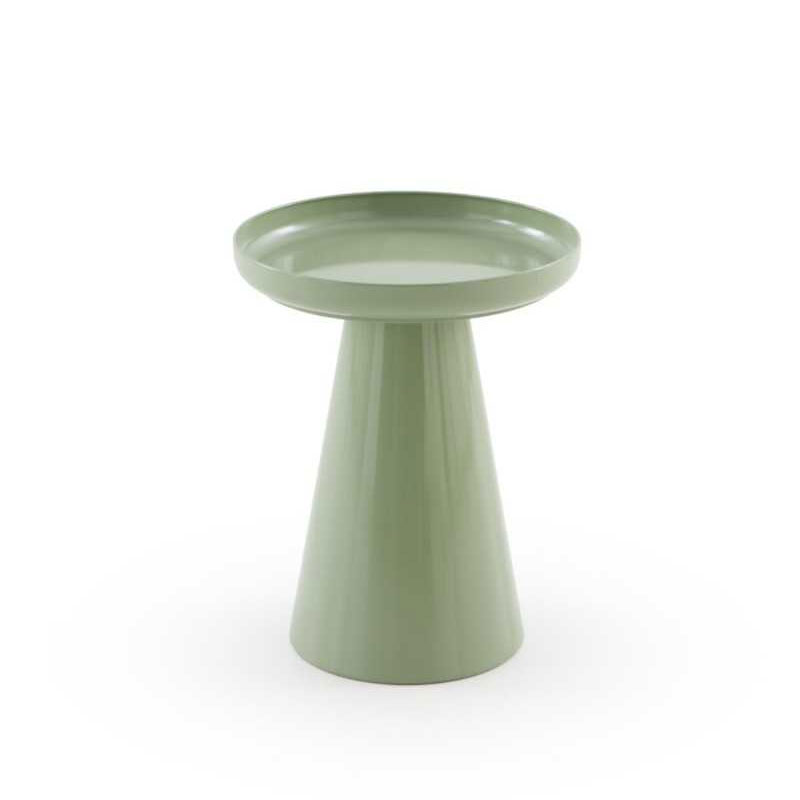 Mesa Auxiliar Redonda Metalica Verde - Serie Anento