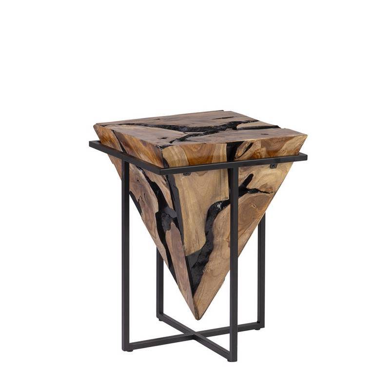Mesa auxiliar Rustica Tronco Piramidal Serie Ariels