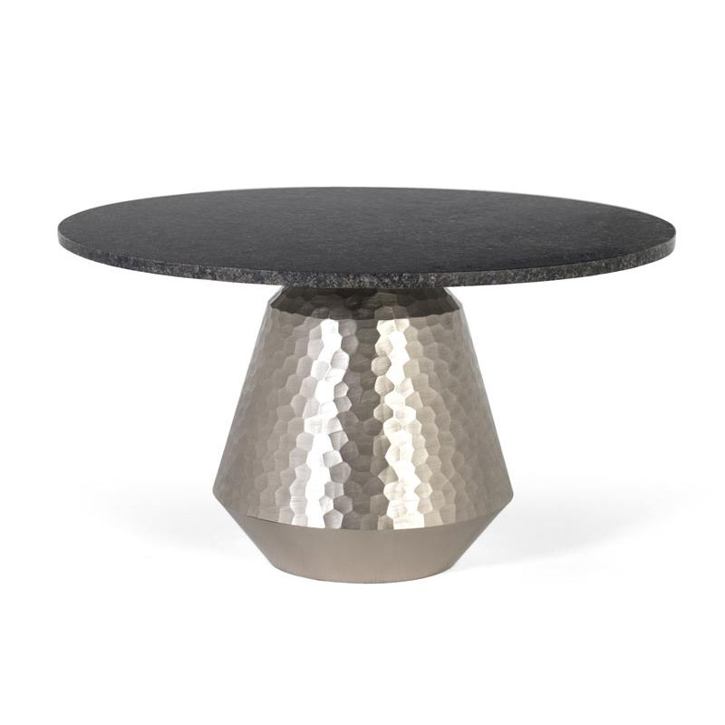 Mesa Centro Moderna Redonda Aluminio Marmol Serie Adariel