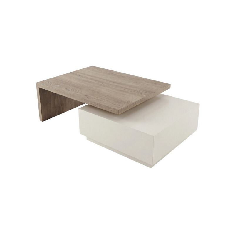 Mesa Centro Modernista Bicolor Extensible con Cajon Aigle