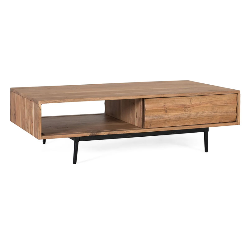 Mesa Centro Puerta Corredera Acacia Natural - Serie Alicock
