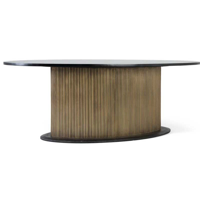 Mesa Comedor Diseño Actual 220 cm Negro Oro - Aboiat