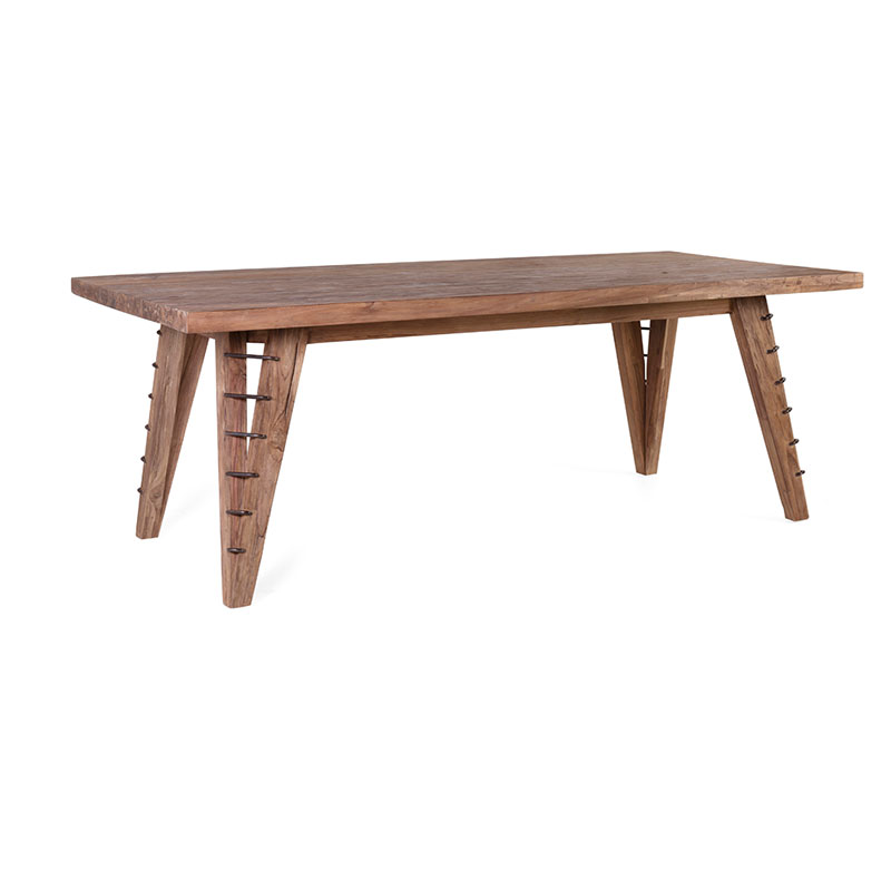 Mesa Comedor Grande Madera Reciclada y Hierro Aorla