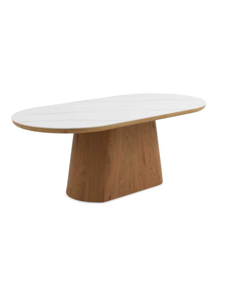 Mesa Comedor Grande Oval Diseño Actual Serie Aldegati