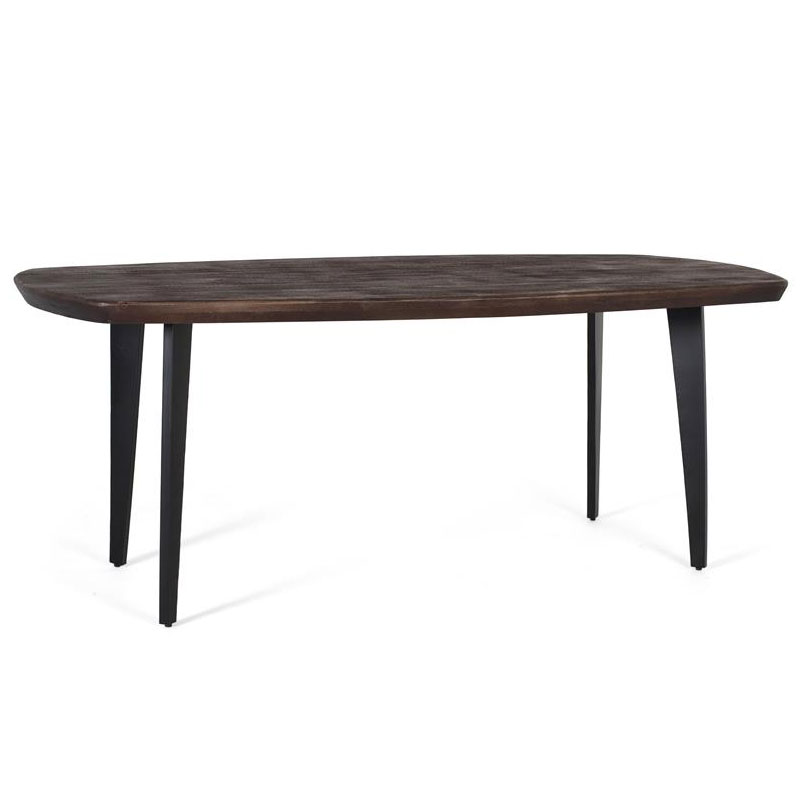 Mesa Comedor Industrial Madera Nogal Hierro 200 cm Alquezar