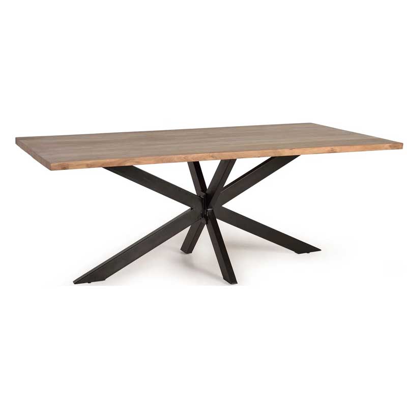 Mesa Comedor Industrial Patas Acero y Tapa Madera - Akarias Mesa Comedor Industrial Patas Acero y Tapa Madera - Akarias