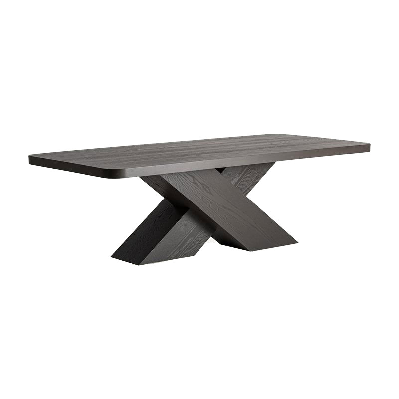 Mesa Comedor Madera Roble Laminado Negro Serie Rize