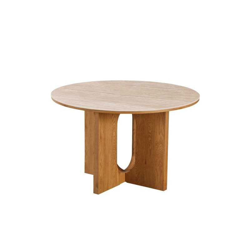 Mesa Comedor Redonda 120 cm Roble Actual - Serie Abial