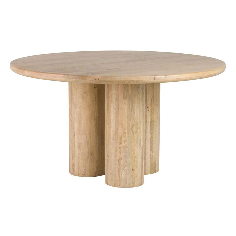 Mesa Comedor Redonda 140 cm Madera Mango Natural Felo