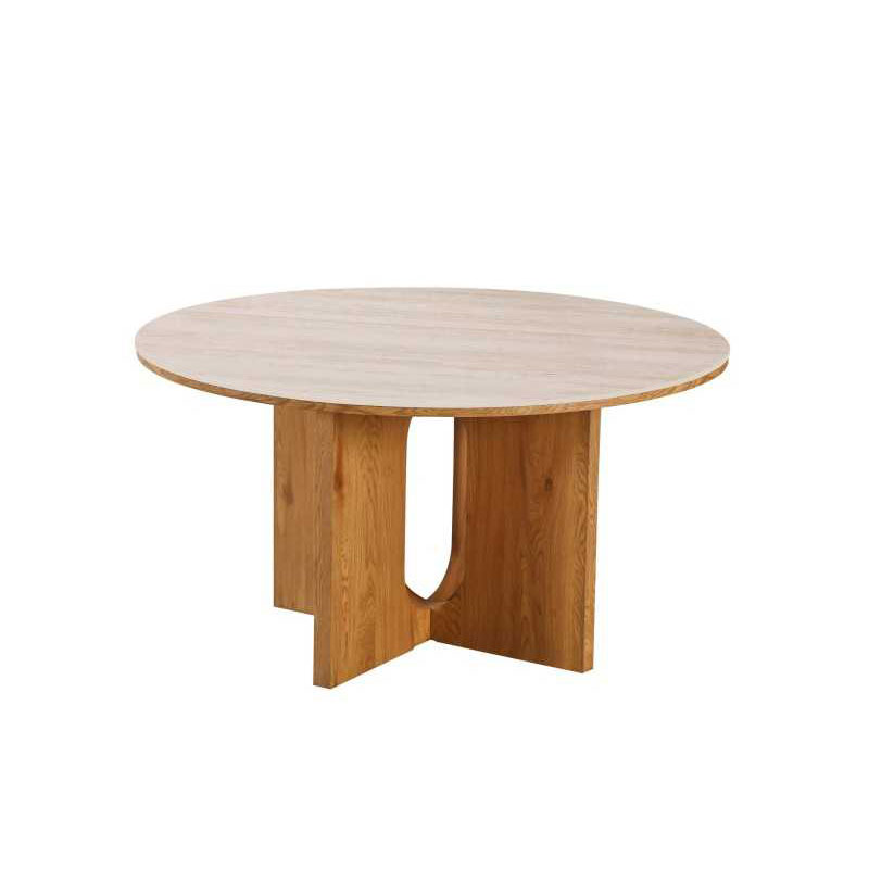 Mesa Comedor Redonda 140 cm Roble Actual - Serie Abial